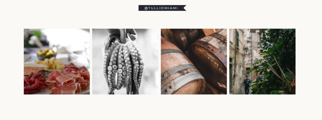 Tullio Miami High End Restaurant in Coral Gables Miami website social media integration